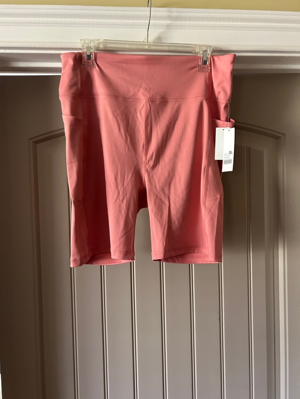 NWT Women’s High-Waist Performance Bike Shorts - Coral Pink